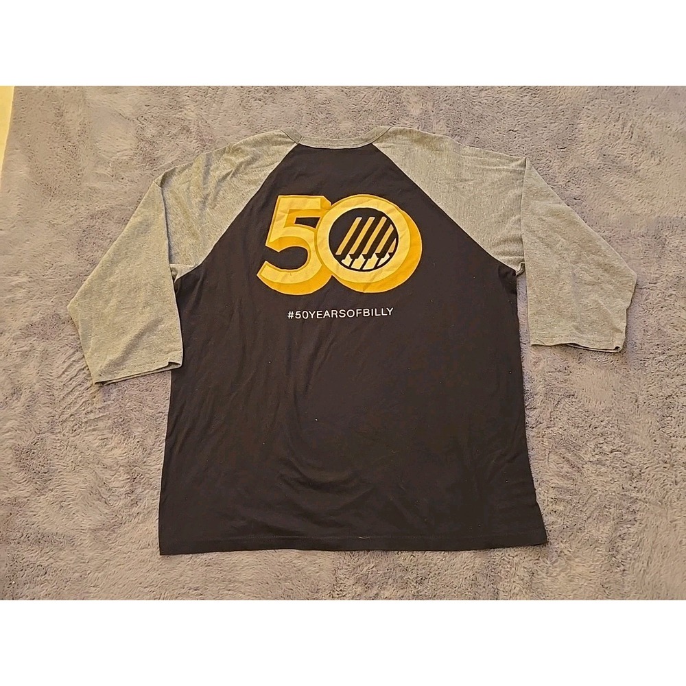 Billy Joel 50 Years Of Billy Graphic T-Shirt Men's Size Large Baseball Tee